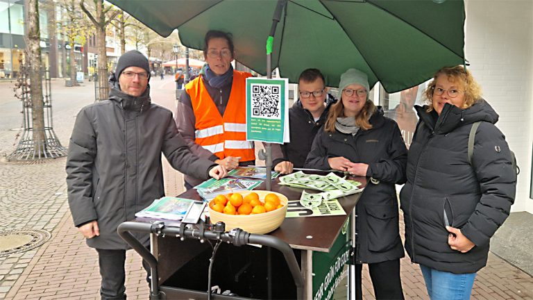 Popup-Infostand zum Nationalpark Reichswald