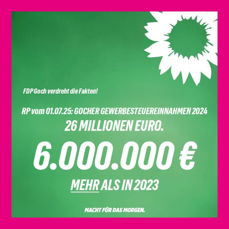 Gegenstatement der Gocher GRÜNEN zur FDP-Pressemitteilung vom 22.06.2025