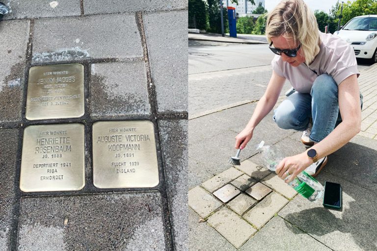 GRÜNE reinigen Stolpersteine